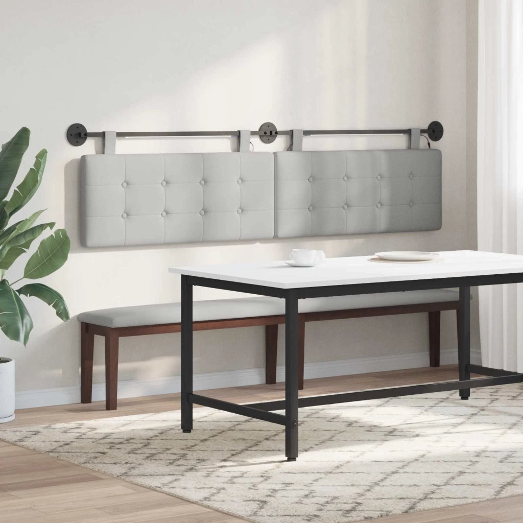Testiera | Testata sospesa Con luce LED Grigio Nuvola Tessuto