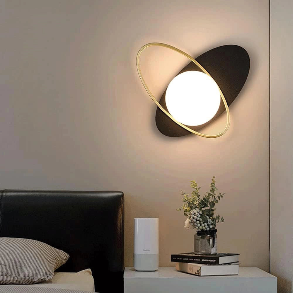 Trade Shop - Applique Lampada Da Interno A Parete In Stile Contemporaneo Con Attacco G9 Nero Oro Aq58 -