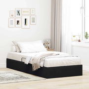 Letto ottomano con archiviazione Nero 90 x 190 cm Velluto 3442852