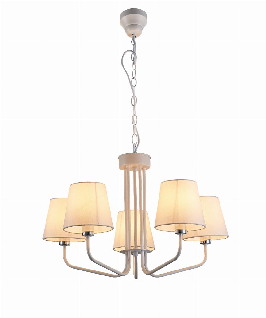 Lampada a sospensione Candellux York Ø72 bianco/rosa 5xE14