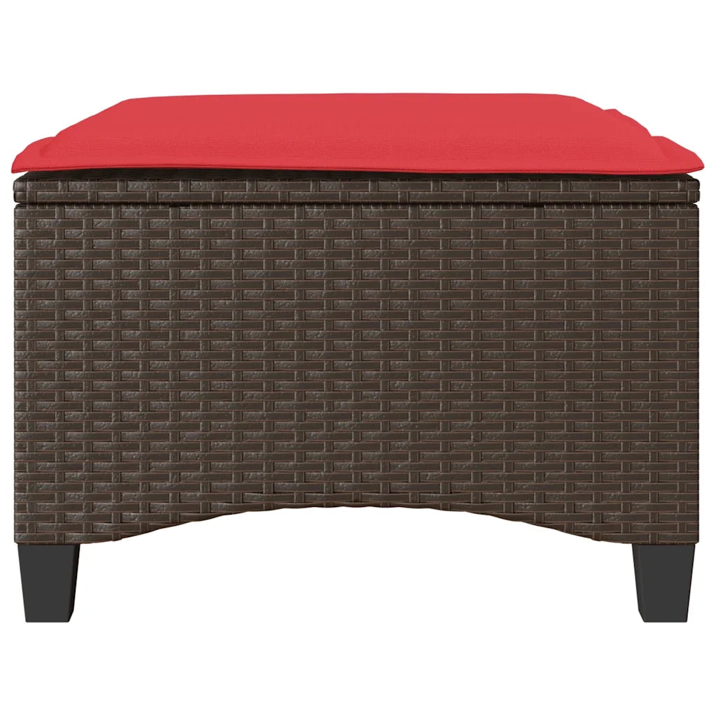Sgabelli Giardino con Cuscini 2pz Marrone 55x55x36cm Polyrattan 4108251