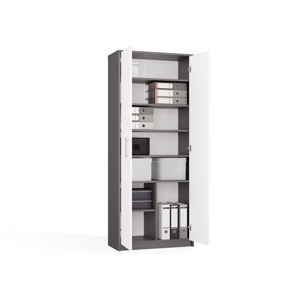 Scaffale OLIV 2d antracite bianco libreria moderna