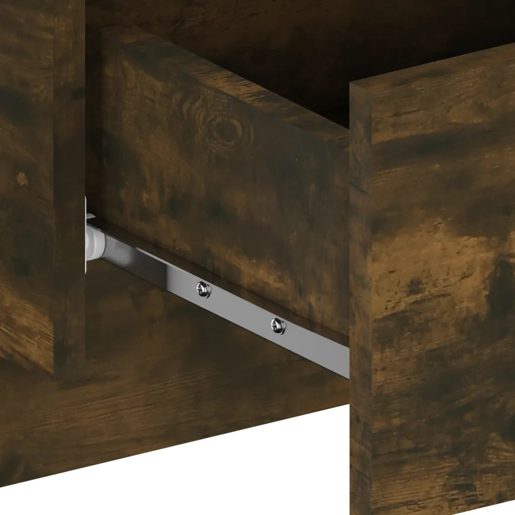 Set di 2 Comodini | Armadio da Notte | Mobiletto da notte a Muro Rovere Fumo
