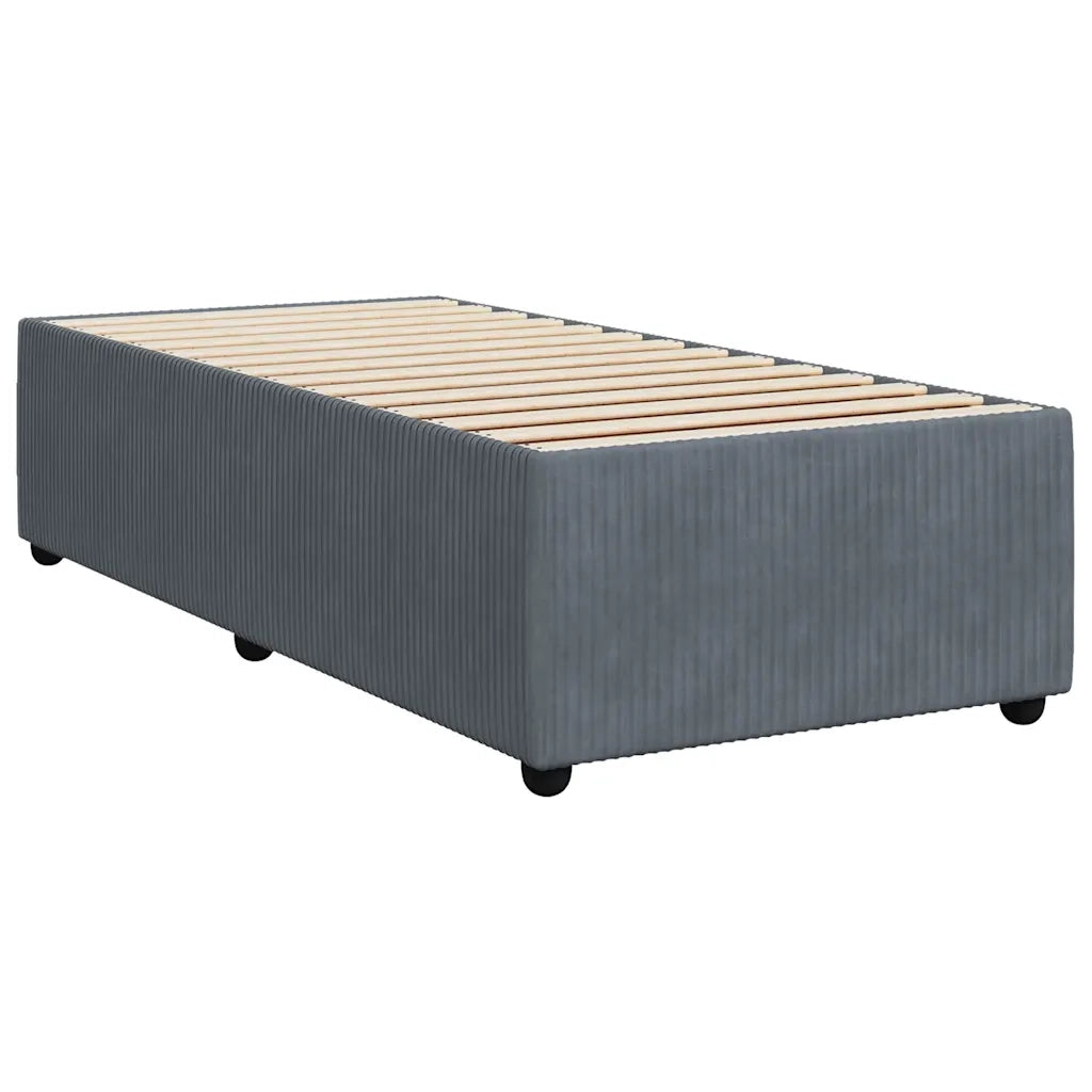Giroletto a Molle con Materasso Grigio Scuro 90x190 cm Velluto 3292209