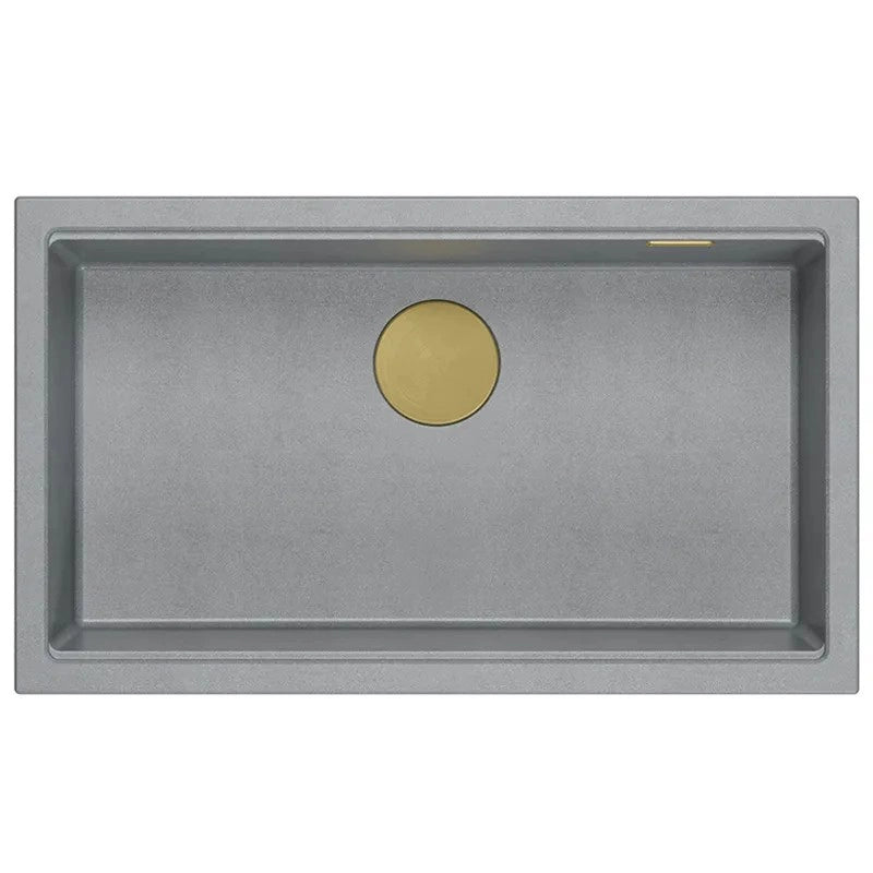 Lavello In Granito Logan 110 Grey Metallic Tappo rame spazzolato