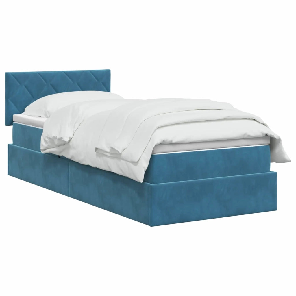 Letto con contenitore LED e materasso Blu Scuro 100 x 200 cm 3459292