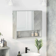 Mobiletto per specchio con porta Grigio cemento 59 x 17 x 55 cm 883367