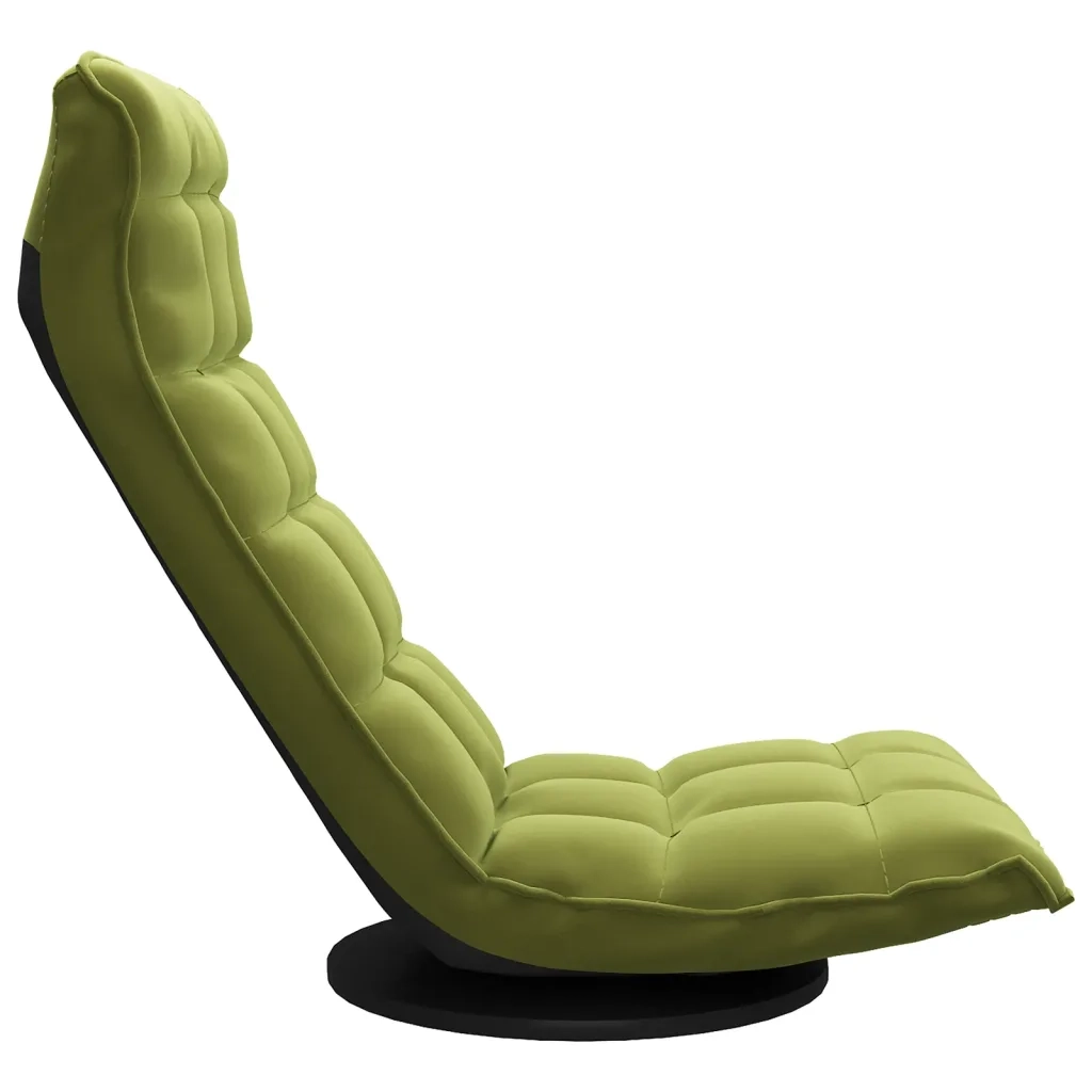 Sedia da Pavimento Girevole Verde Chiaro in Velluto 336567