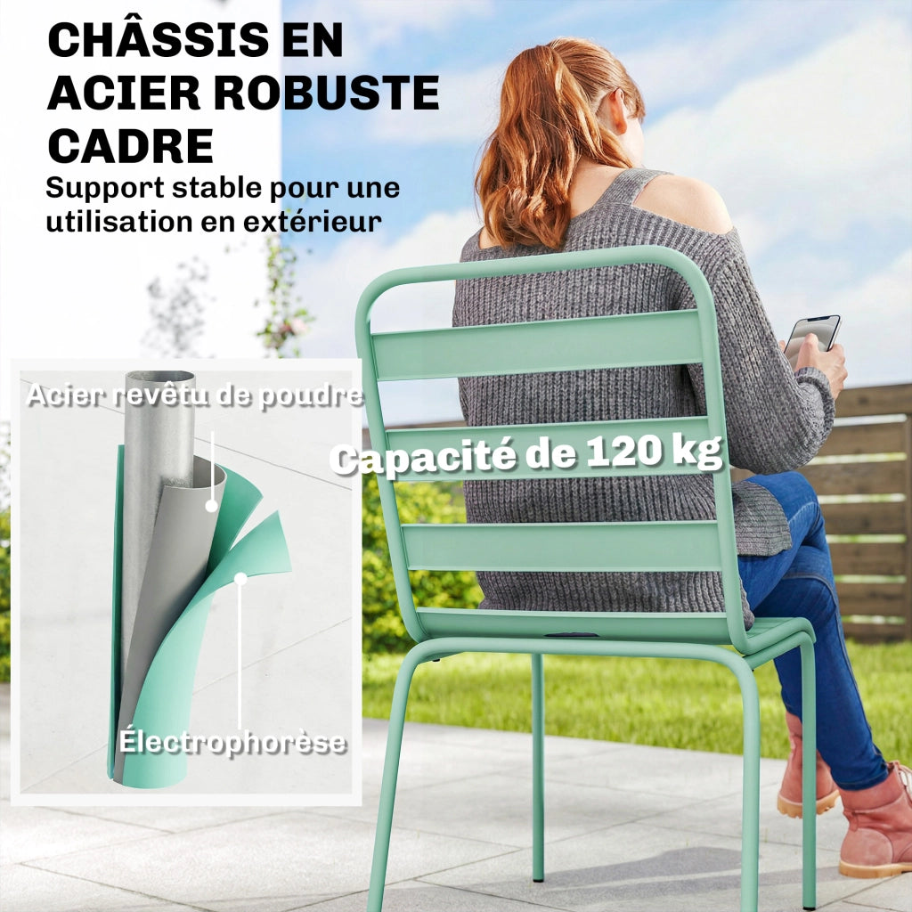 Sedia da Giardino Impilabile ¨C Minimal ¨C Verde, Metallo