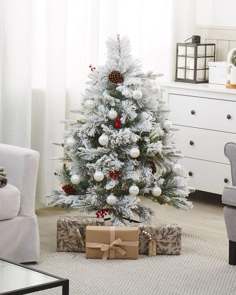 Albero di Natale artificiale verde 120 cm cosparso di neve finta