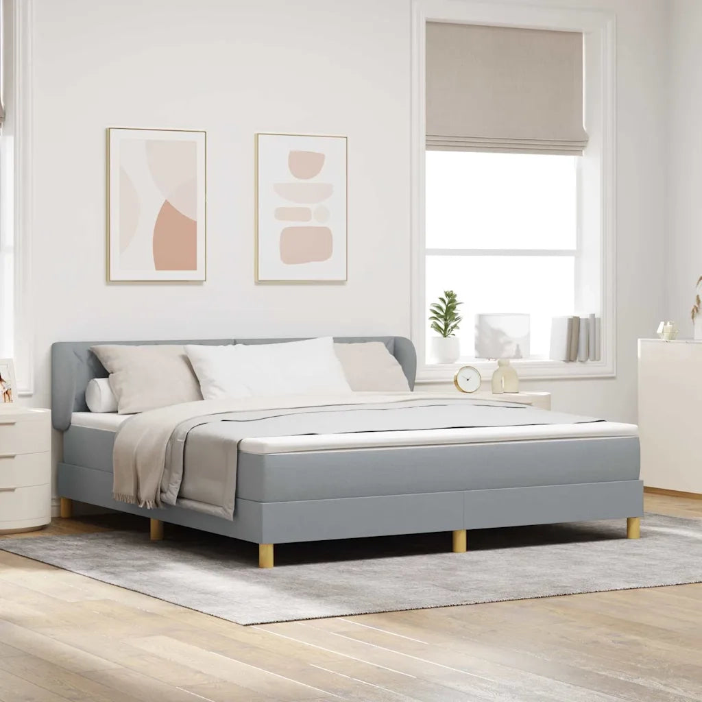 Letto a molle con materasso Grigio chiaro 180 x 200 cm Tessuto 3340290