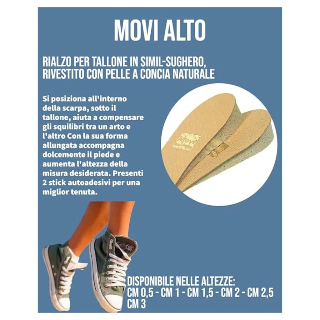 Movi Alto  Comodo Rialzo per Tallone Sughero-pelle TAGLIA : M, ALTEZZA(CM): 0.5