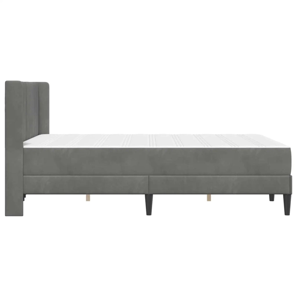 Struttura letto con materasso-Giroletto Grigio Scuro 120 x 190 cm Velluto 445147