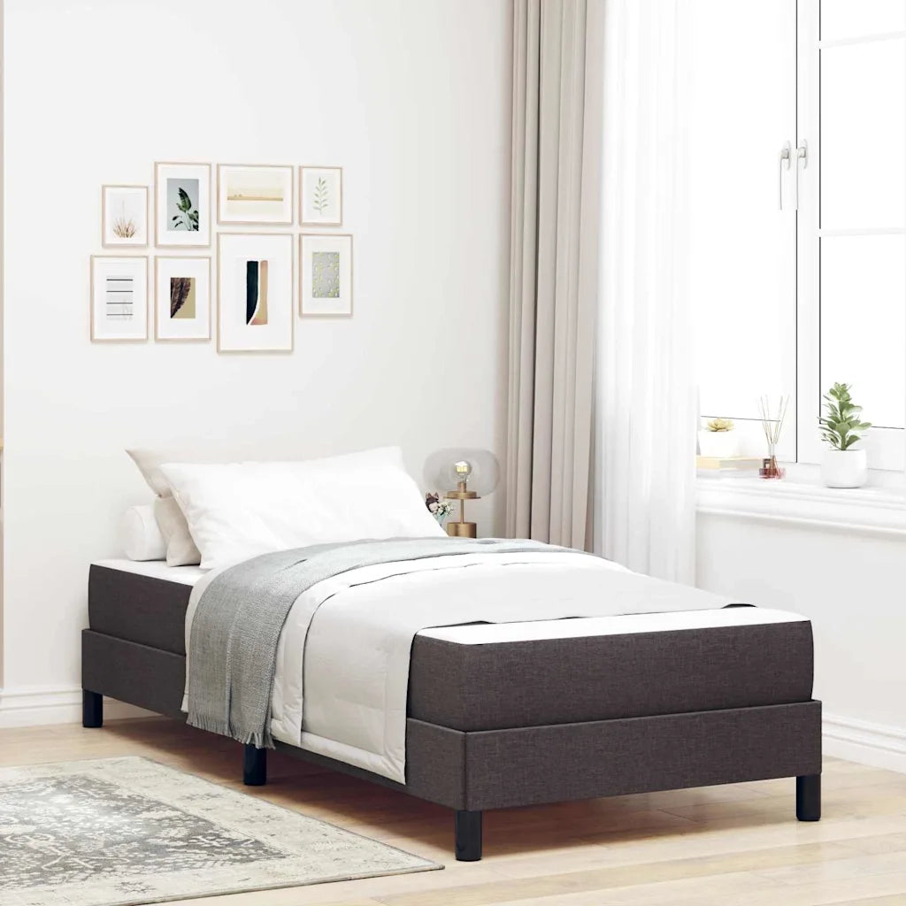 Letto a molle con materasso Marrone Scuro 80 x 200 cm Tessuto
