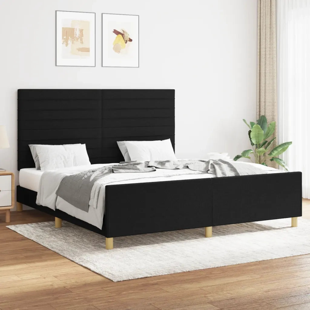 Giroletto senza Materasso Nero 160x200 cm in Tessuto 3125148