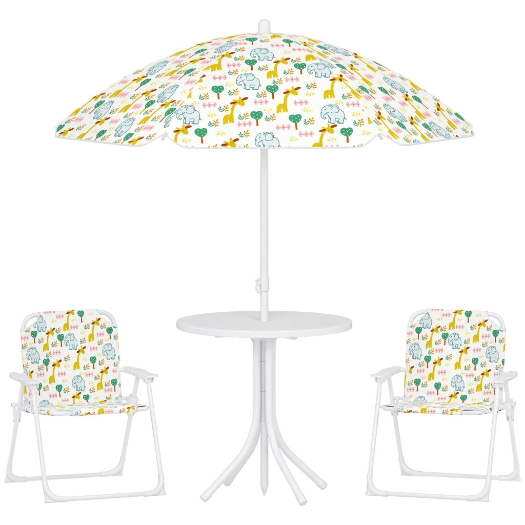 Set Giardino Esterno 4 Pezzi con Parasol ¨C Minimal ¨C Grigio, Polipropilene, Pieghevole
