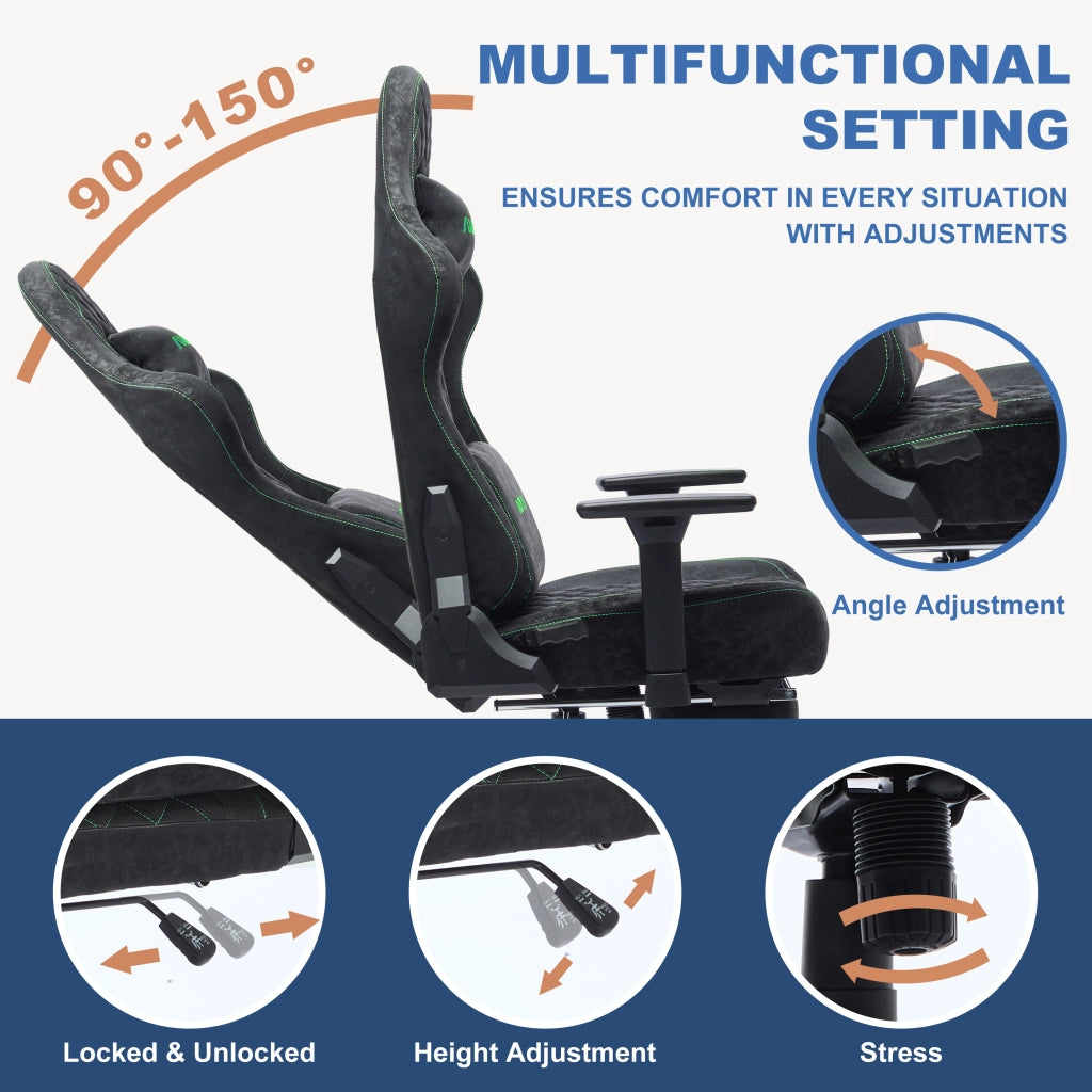 Poltrona da Gaming Ergonomica in Similpelle ¨C Minimal ¨C Nera