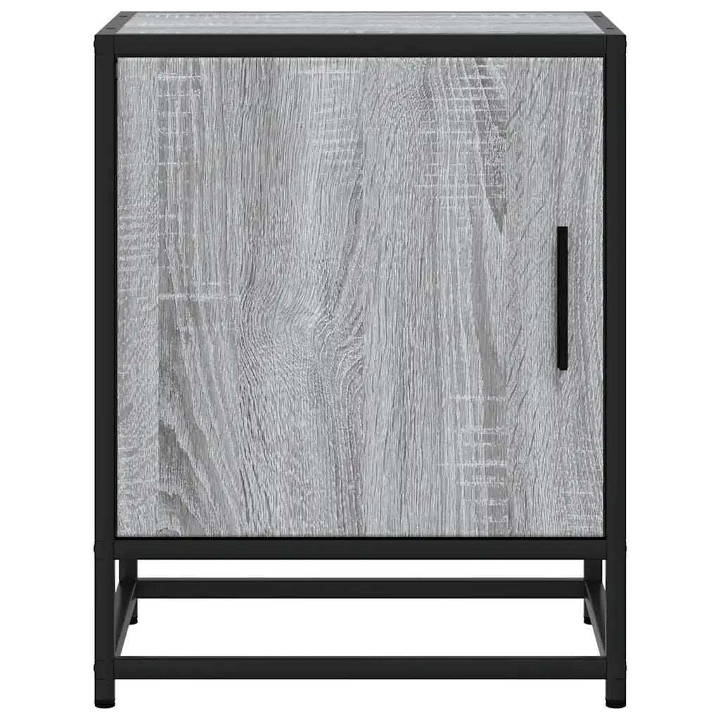 Comodino | Armadio da Notte | Mobiletto da notte Grigio Sonoma 40x31x50 cm Legno Multistrato e Metallo