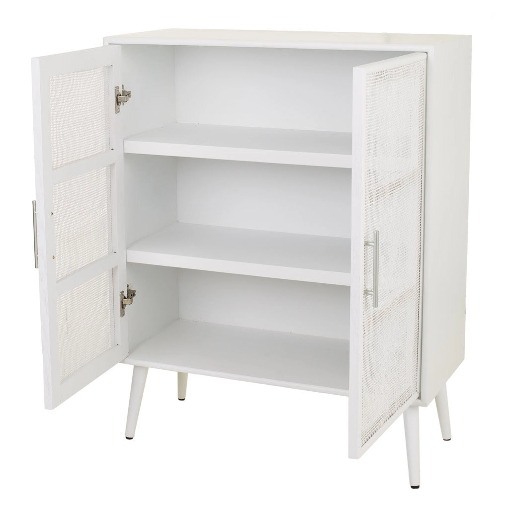 Mobile in legno e rete bianco 80x37x101h