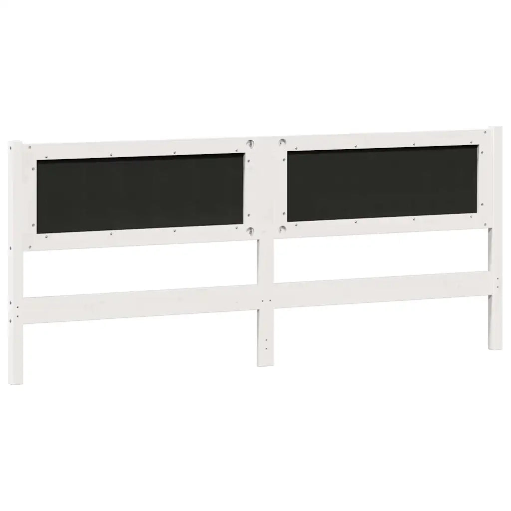 Testiera-Testiera con Cuscini Bianco e grigio chiaro 200 cm Legno di pino massello