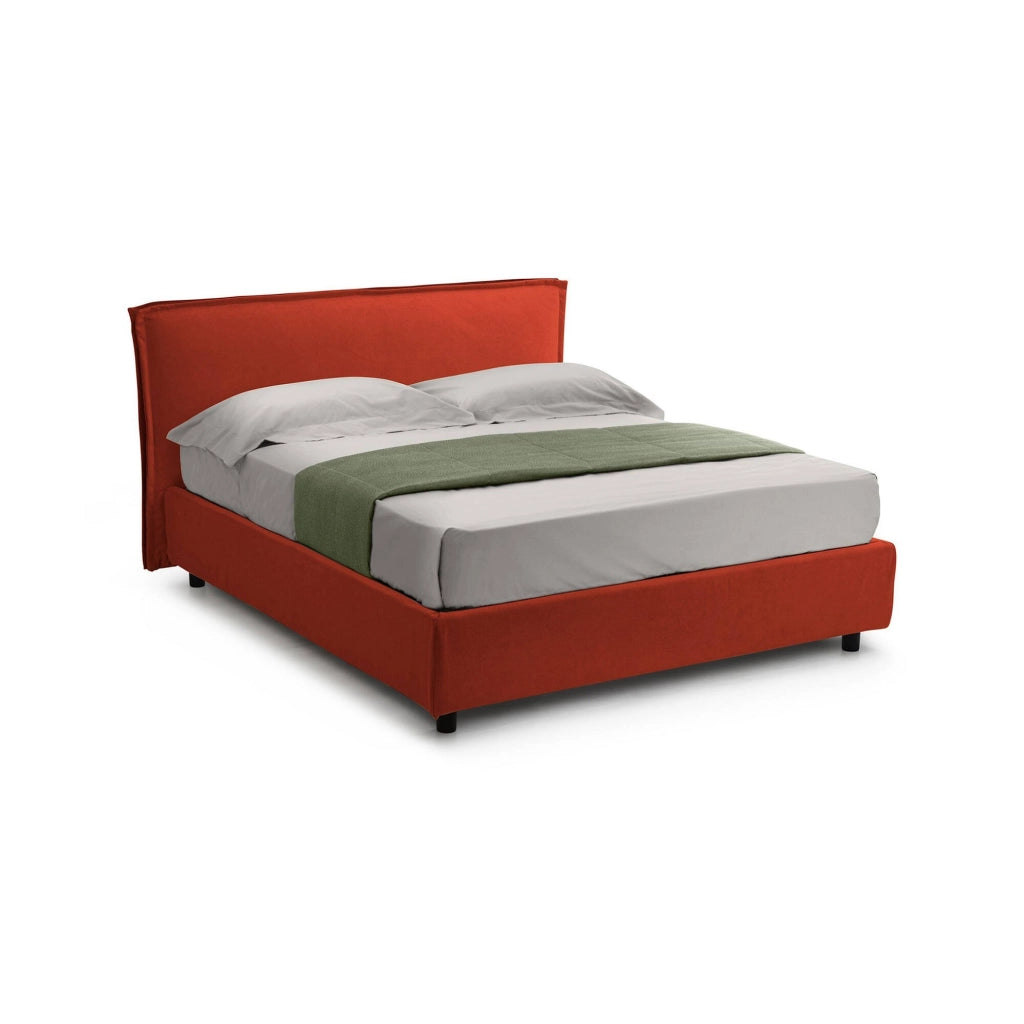 Letto Matrimoniale Brolo, Letto Matrimoniale Sfoderabile Made in Italy, Arancione
