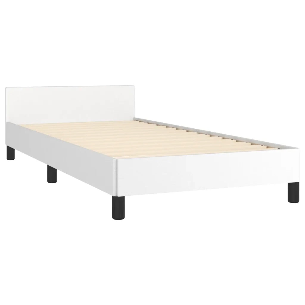 Giroletto con Testiera Bianco 80x200 cm in Similpelle