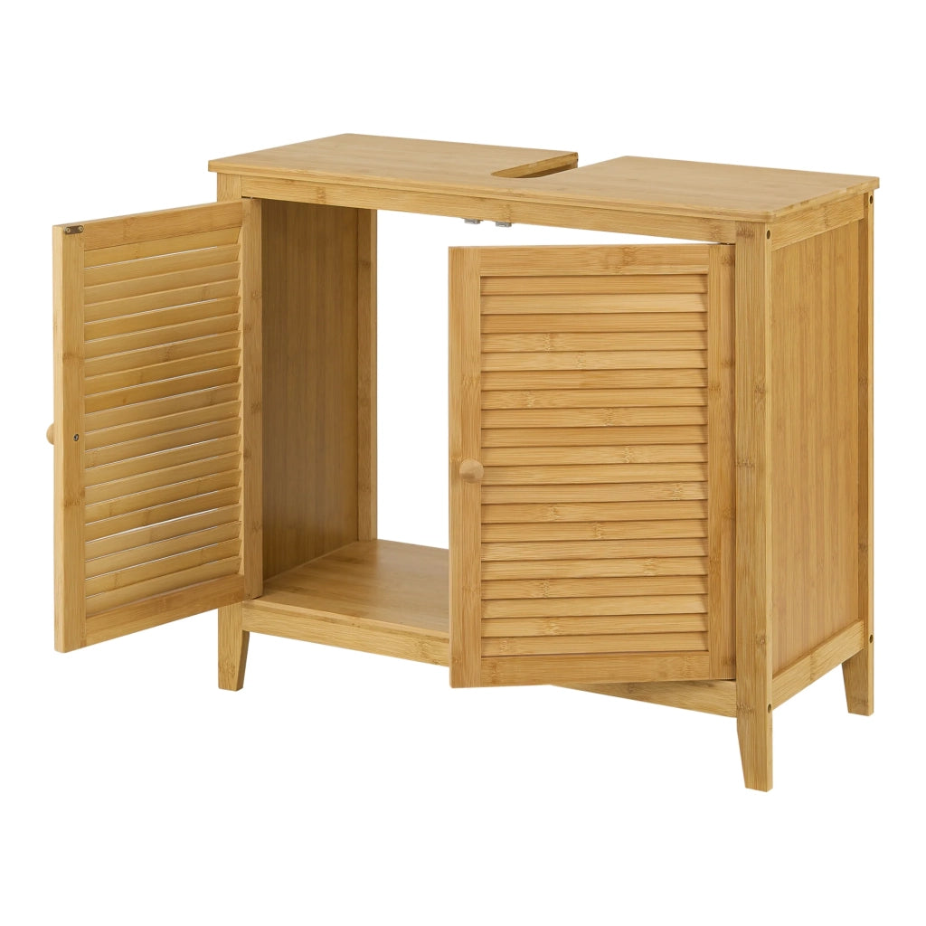 Mobile sottolavello con 2 ante 60 x 67 x 30 cm bambù 03_0007738