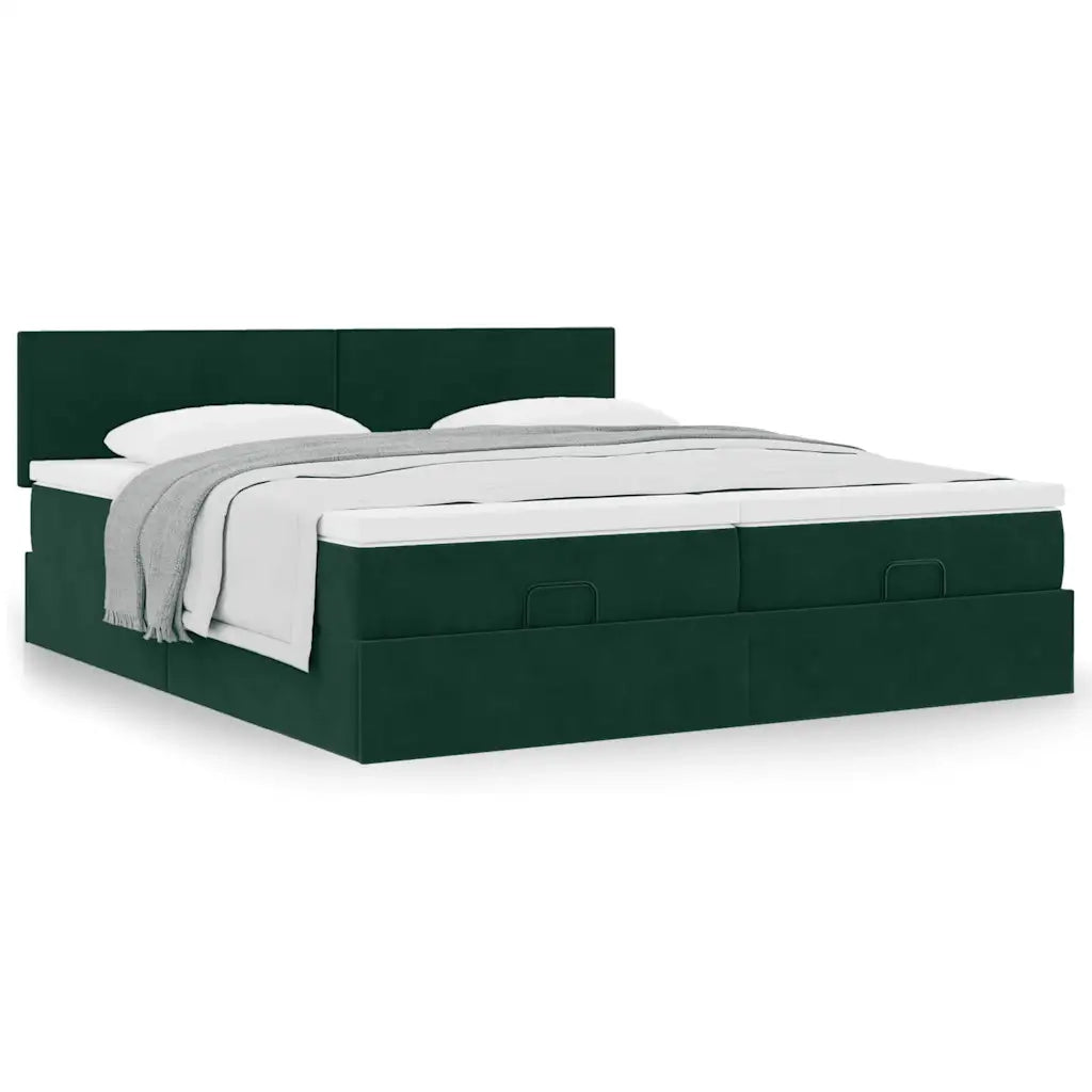 Struttura Letto Pouf con Materassi 200x200 cm Velluto 3312065