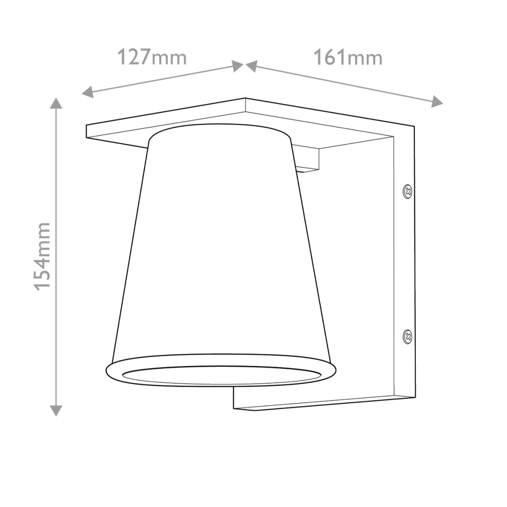 Applique esterna moderna bronzo conico GU10 8W IP44