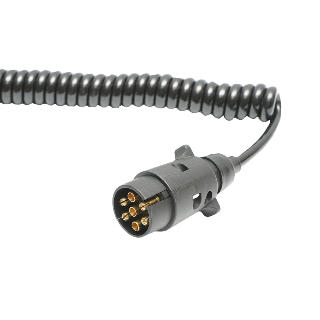 Cavo a spirale da 2,5 m con 2 spine maschio, 7 pin per presa rimorchio auto Breckner Germany