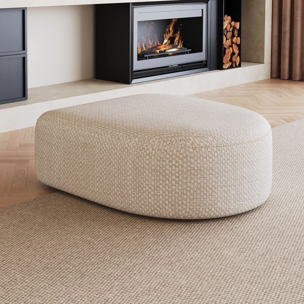 Divano lounge - con design avvolgente e senza montaggio - in tessuto - bianco