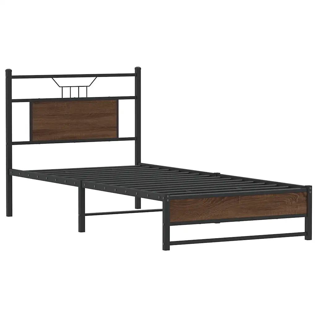 Giroletto senza Materasso-Struttura Letto Rovere Marrone 80x200cm in Truciolato 966552