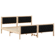 Letto matrimoniale | Letto per adulti | Struttura del letto Nero 180 x 200 cm Pino massello