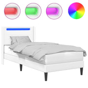 Letto singolo | Letto per adulti | Struttura del letto con testiera Bianco 80 x 200 cm Similpelle