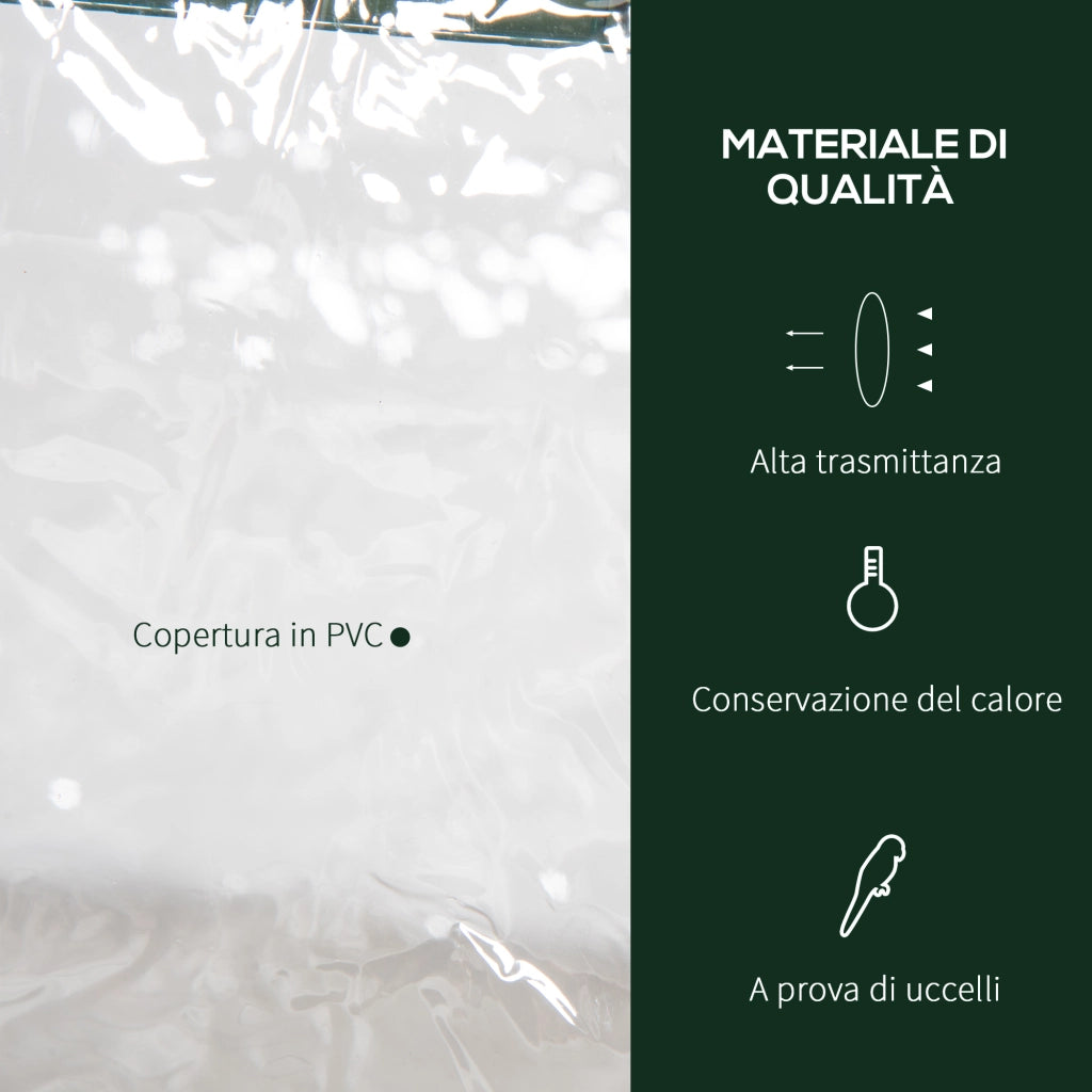 Serra per Giardino ¨C zephmum ¨C Acciaio e Plastica Trasparente 69x49x125cm