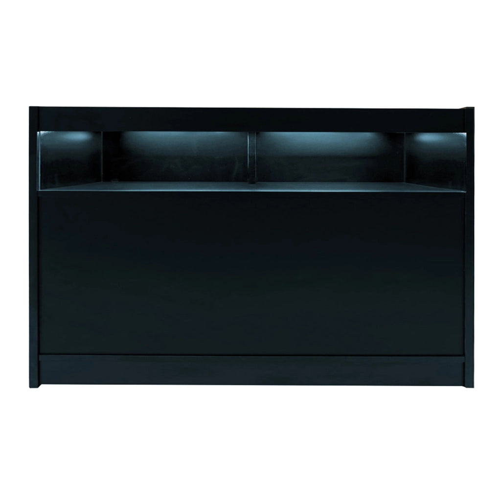 Bancone LED B1500 Nero con 1 Ripiano a Vista e 2 Ripiani Chiusi