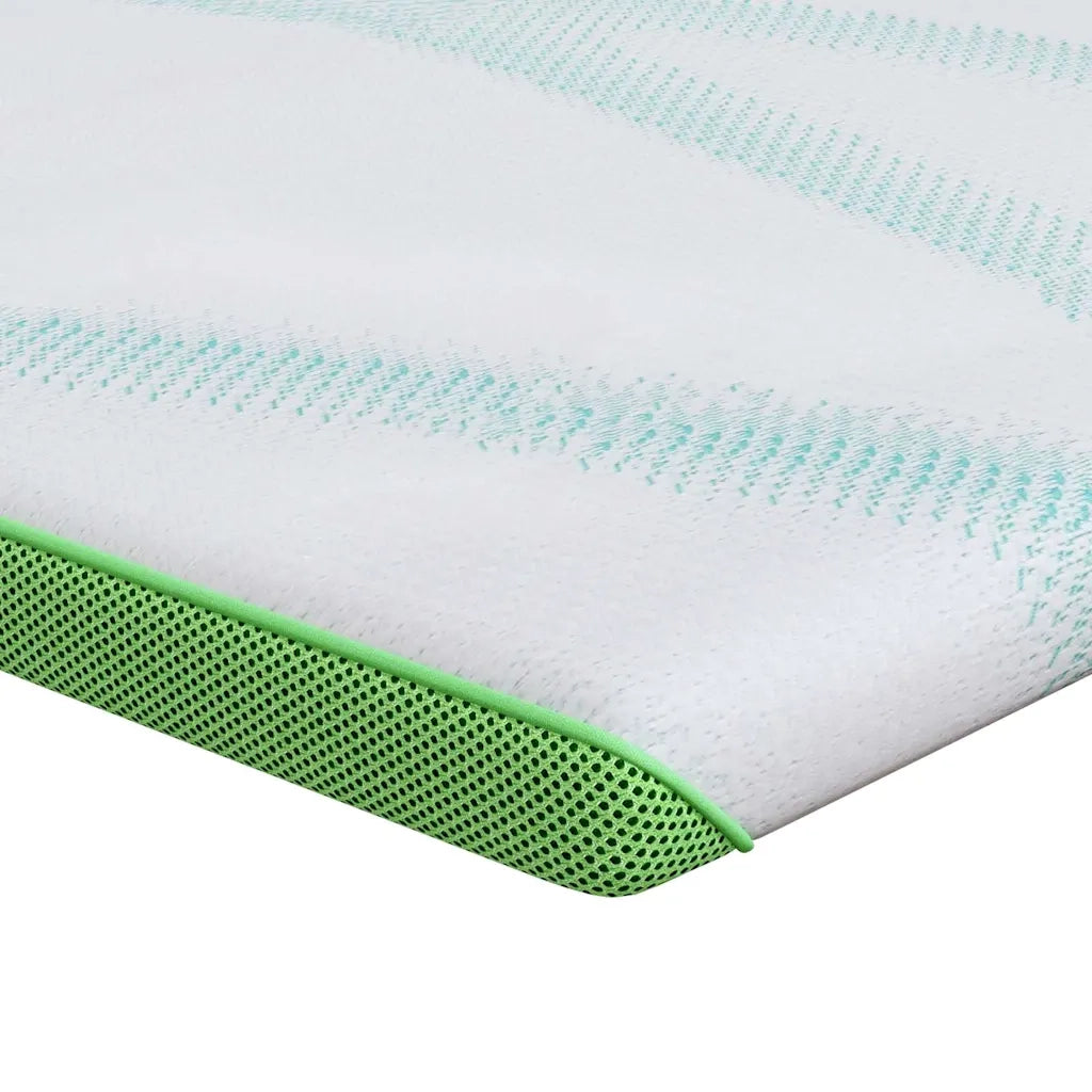 Topper per materasso Bianco e Verde 80 x 200 cm 4106155