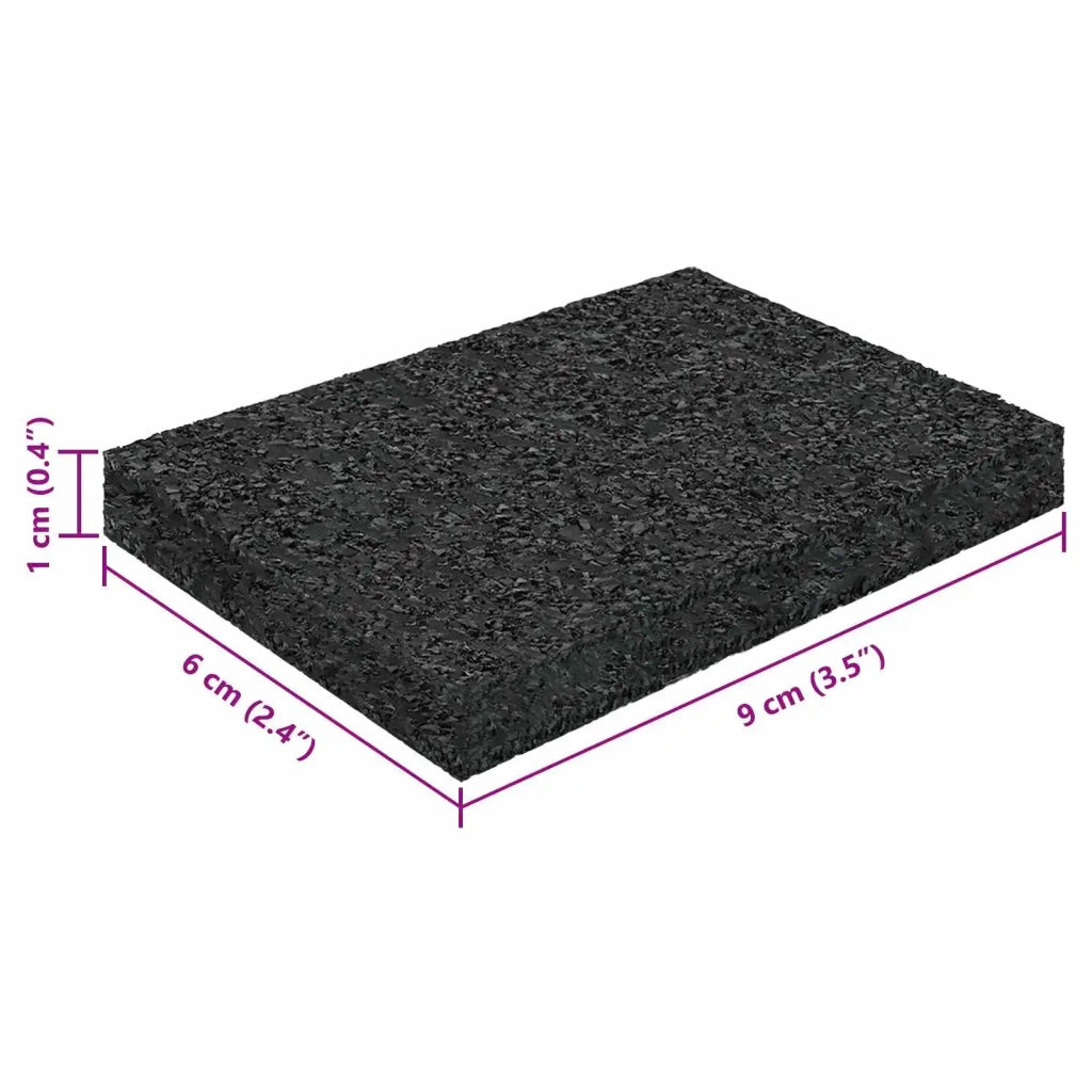 Pad per patio in granuli di gomma Nero 6 x 9 x 1 cm Gomma 42027228