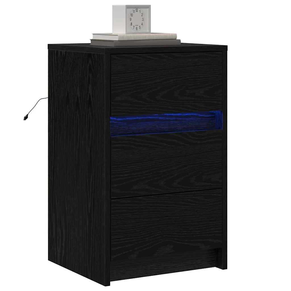 Armadio da Notte Rovere Nero 38 x 34 x 61 cm Legno multistrato 868932
