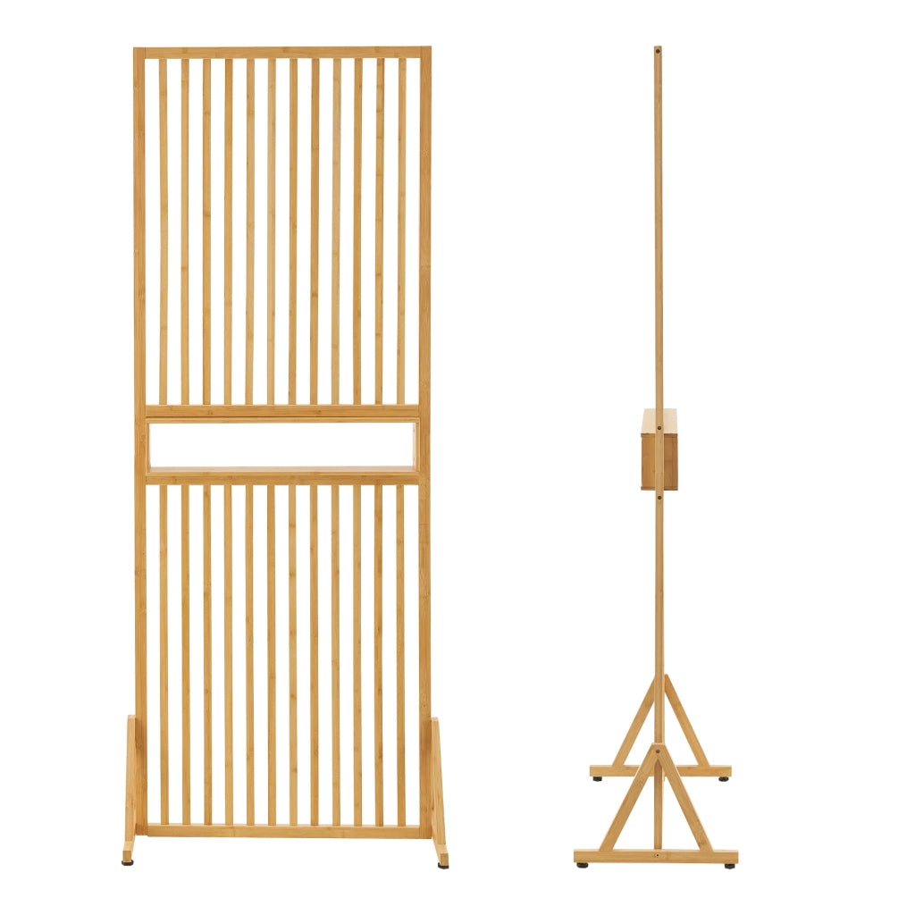 Paravento pieghevole 197 x 76 x 40 cm bambù naturale 03_0010227