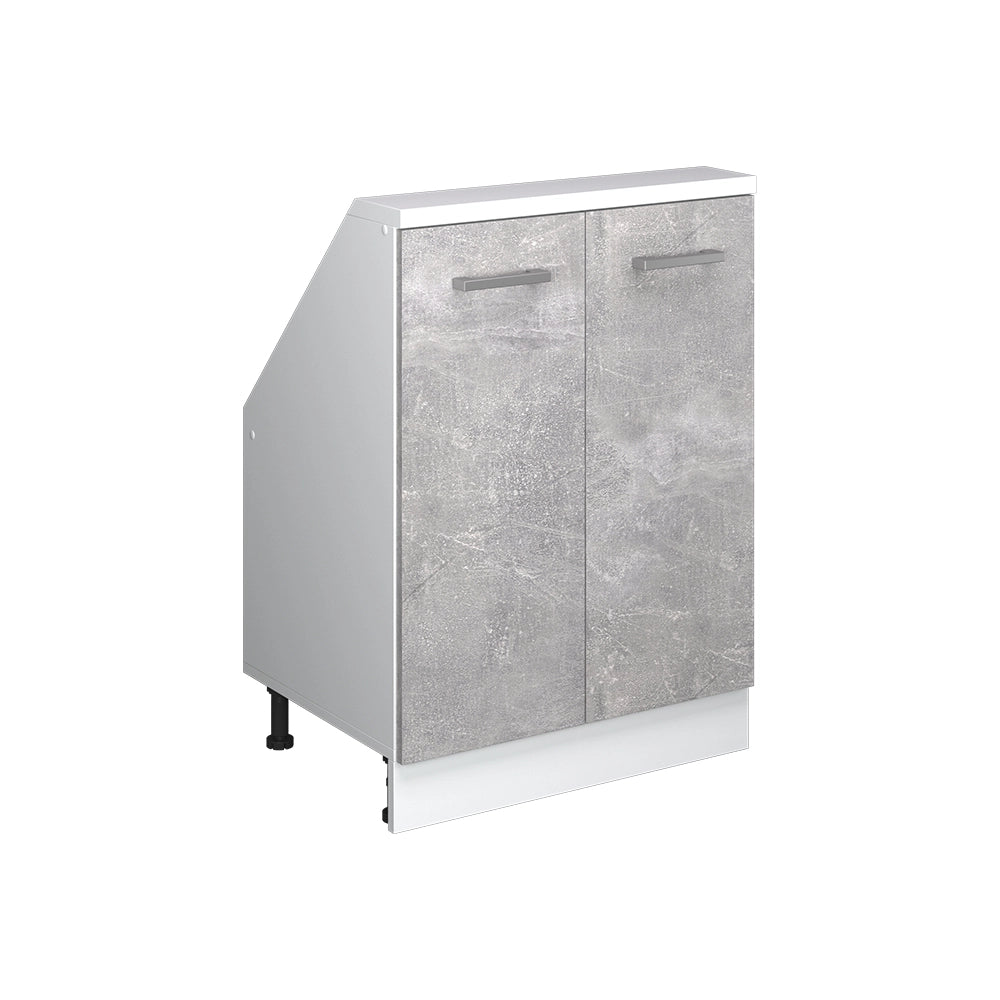 Mobile sottotetto Rion Calcestruzzo/Bianco con 2 porte Vicco
