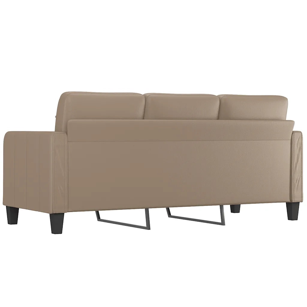 Divano a 3 Posti-Sofa 3 Posti Cappuccino 180 cm in Similpelle 703634
