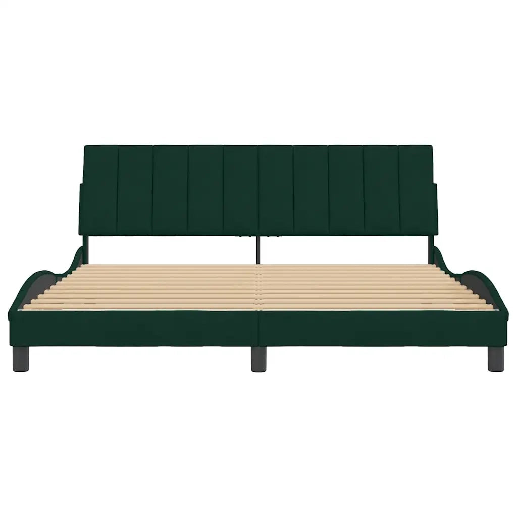 Giroletto senza Materasso Hanko Verde Scuro 180x200 cm in Velluto