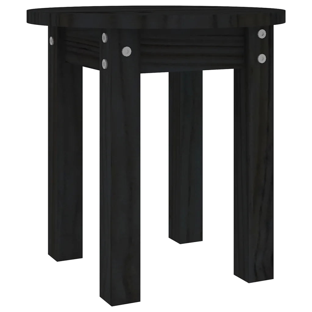 Tavolino da Salotto Nero Ø 35x35 cm in Legno Massello di Pino 822341