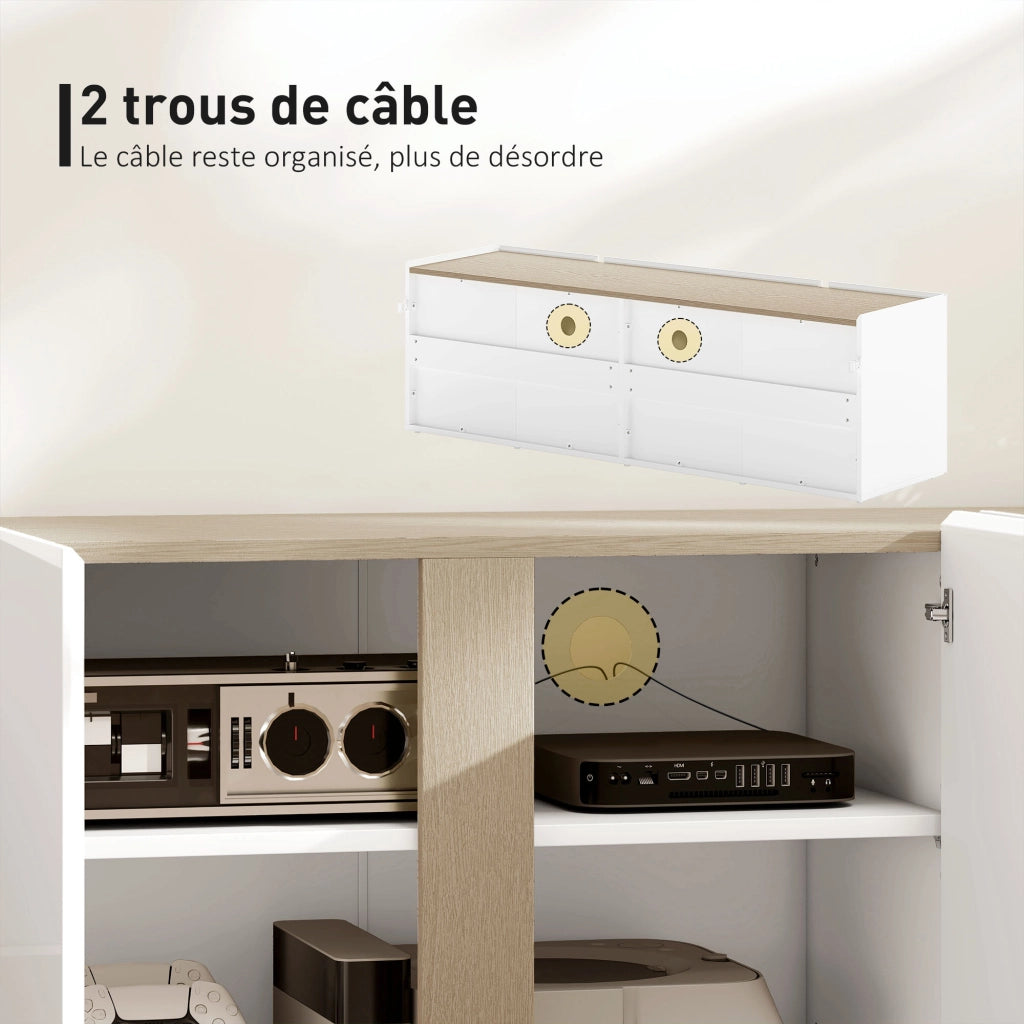 Mobile TV con 4 ante e ripiano regolabile ¨C Minimal ¨C Bianco 135x38x45 cm