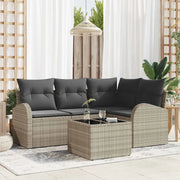 Set Divano da Giardino 5 pcs Grigio chiaro polyrattan 3354701