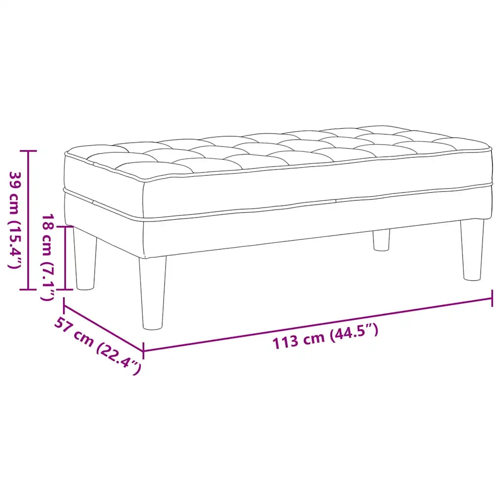 panchina con cuscino Blu 113 x 57 x 39 cm Tessuto 42001942