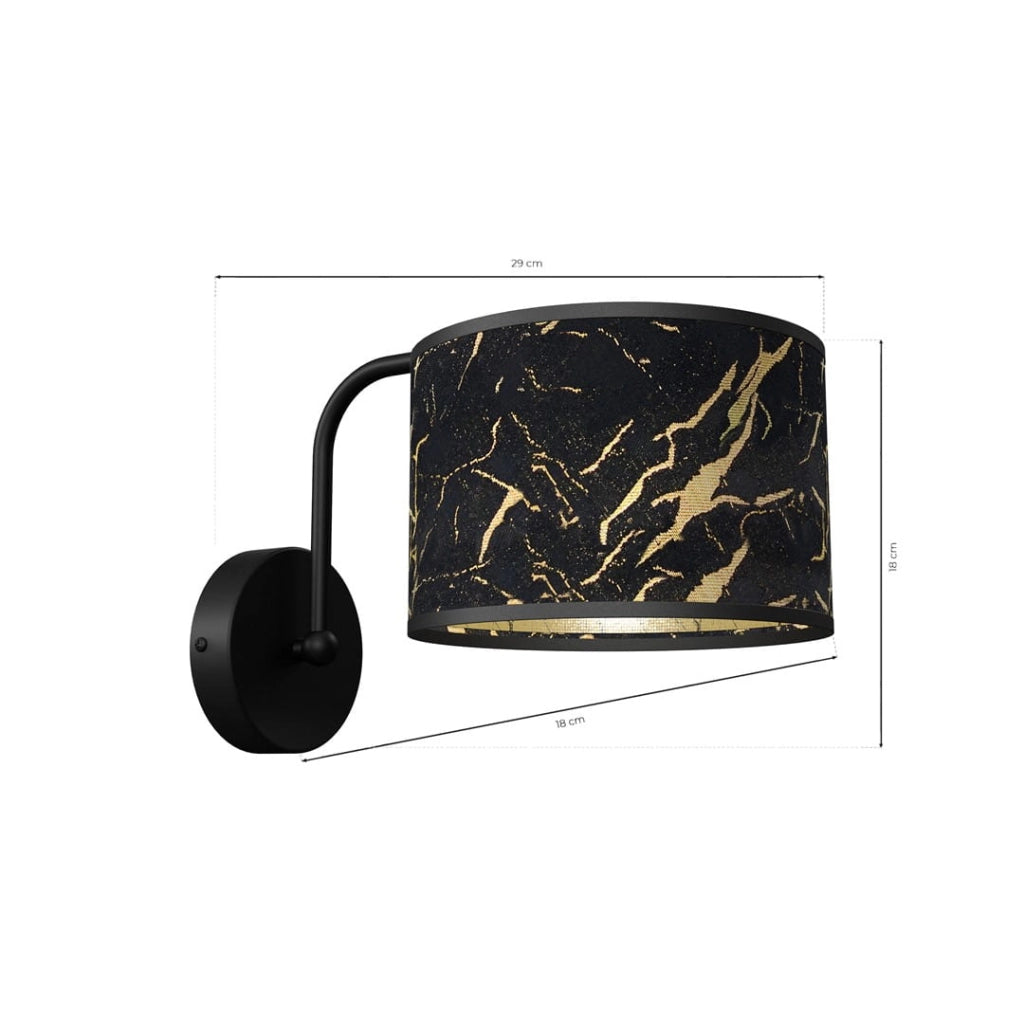 Applique interno 1 luce SENSO Milagro nero/ottone E27 60W