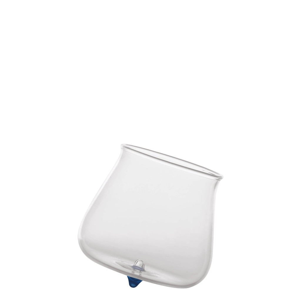 Zafferano Set 6 Bicchieri Tumbler Serie Pirolo in Vetro Borosilicato Blu Design Rotante e Obliquo Resistente agli Shock Termici per Tavola Moderna