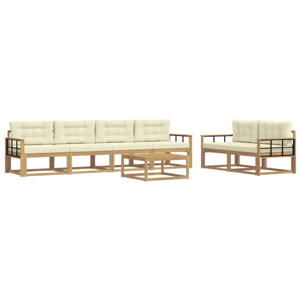 Set di divani da esterno con cuscino 6 pcs Bianco e Crema 3386104